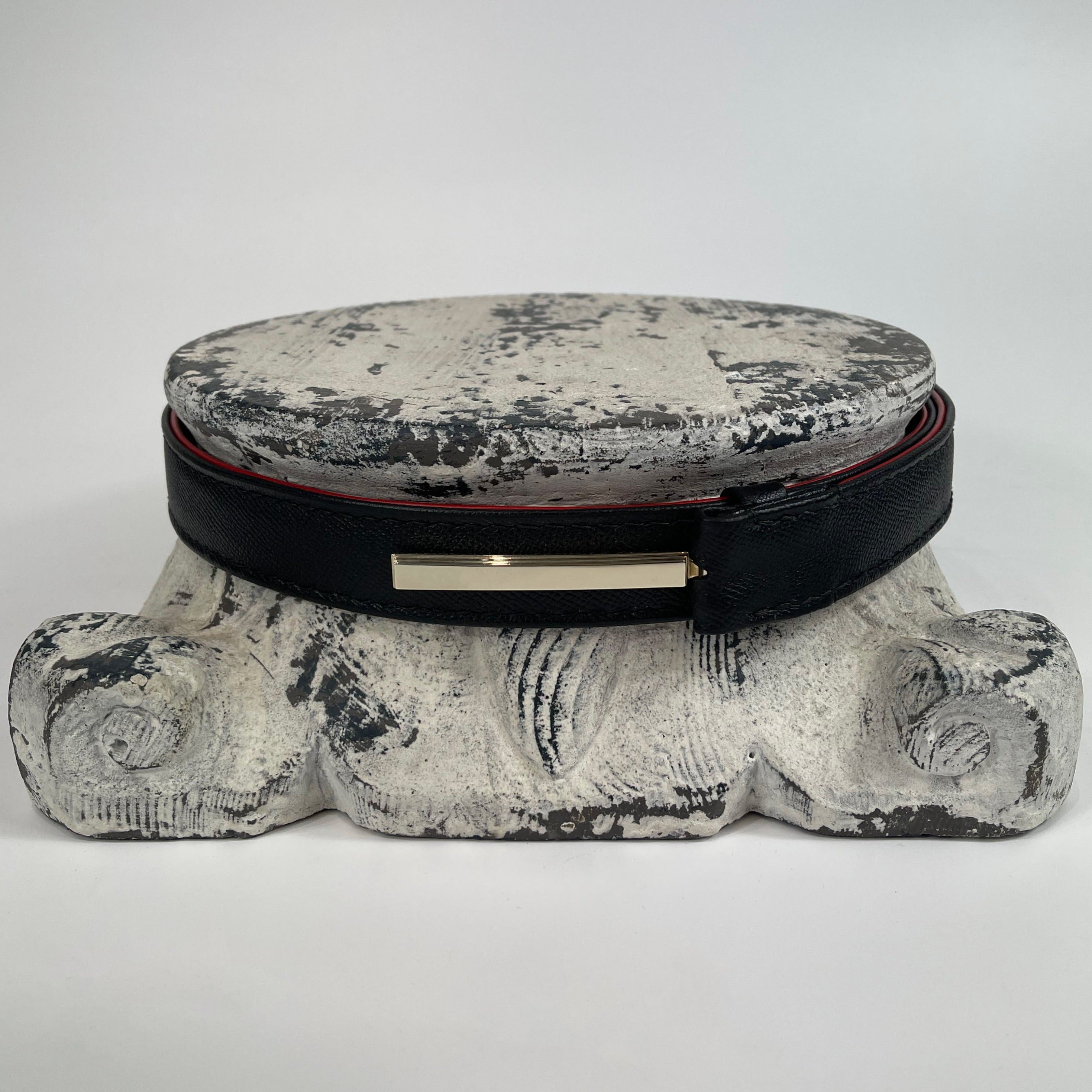 Ceinture à Rayures Plaquée Platine